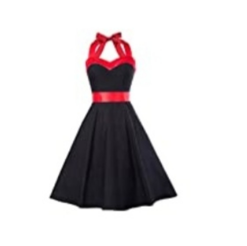 NWT Grace Karin Small black dress with red vintage